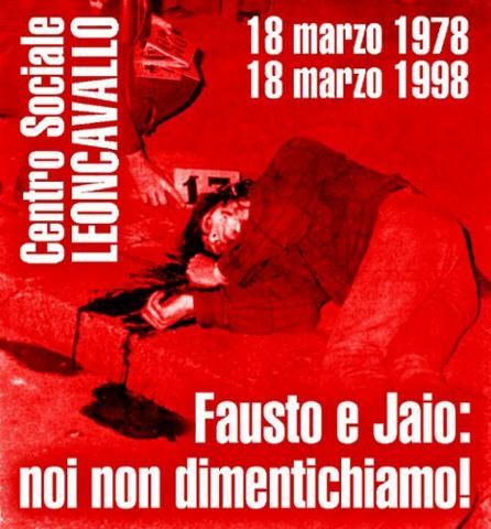 Fausto e iaio noi non dimentichiamo
