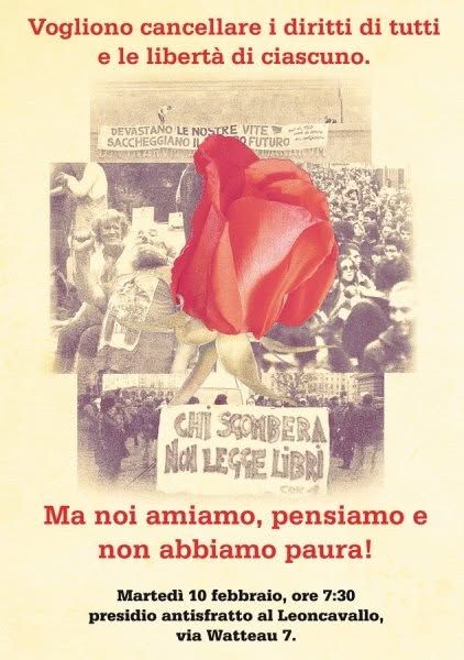 Presidio antifascista vogliono cancellare i diritti